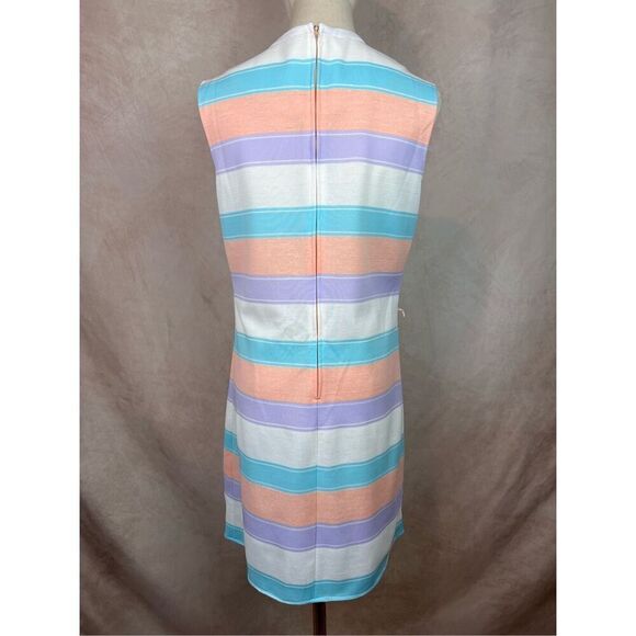 Vintage 60s/70s Pastel Striped Dress Mod MCM - Picture 3 of 7